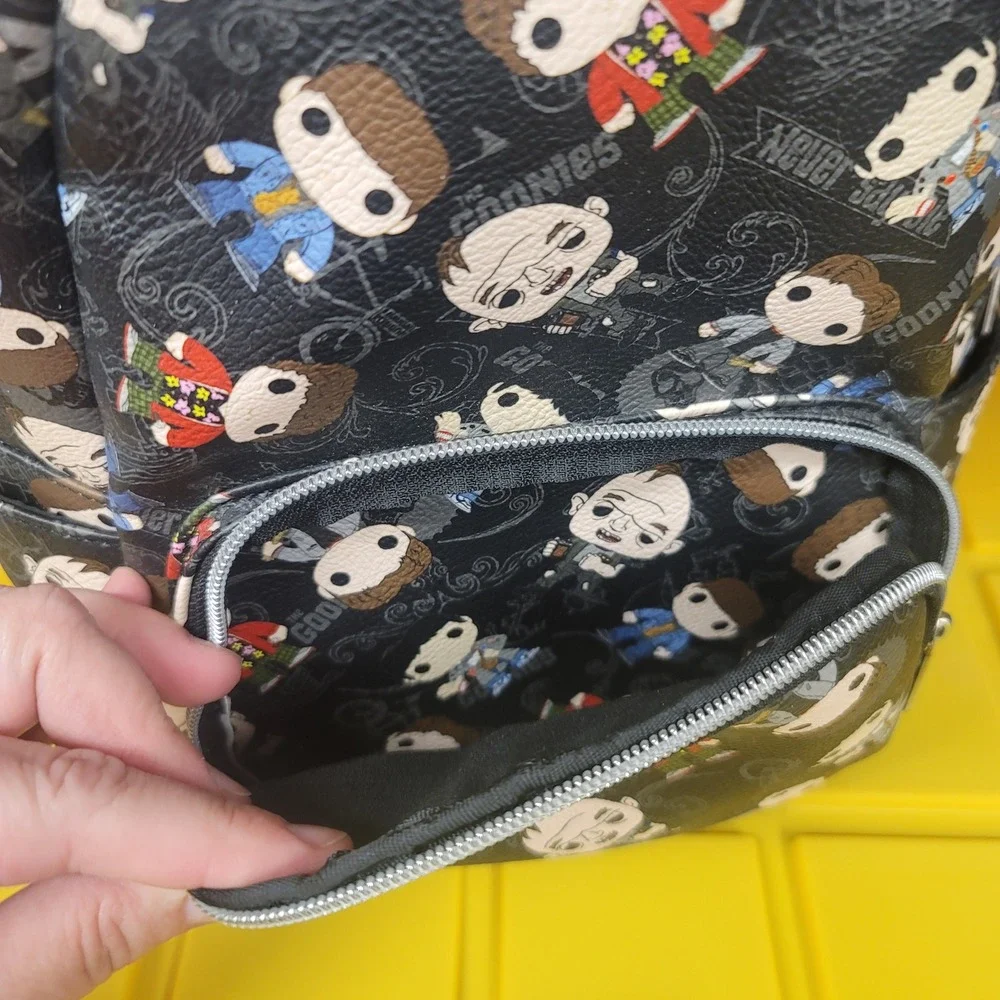 Funko The Goonies Mini Backpack Black Pebbled Faux Leather Character Print 2021‎
